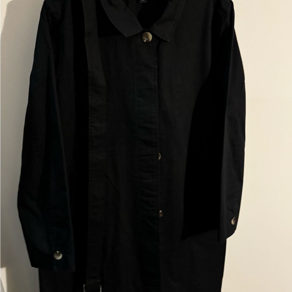Women’s Black Trench Coat (Ellos/Size 14) - Picture 4 of 7